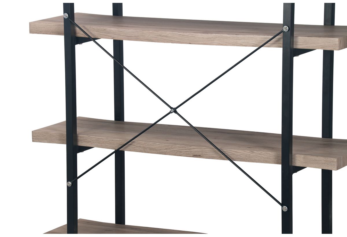 Απεικονίζεται ο σταυρωτός μεταλλικός σύνδεσμος στο πίσω μέρος της βιβλιοθήκης.